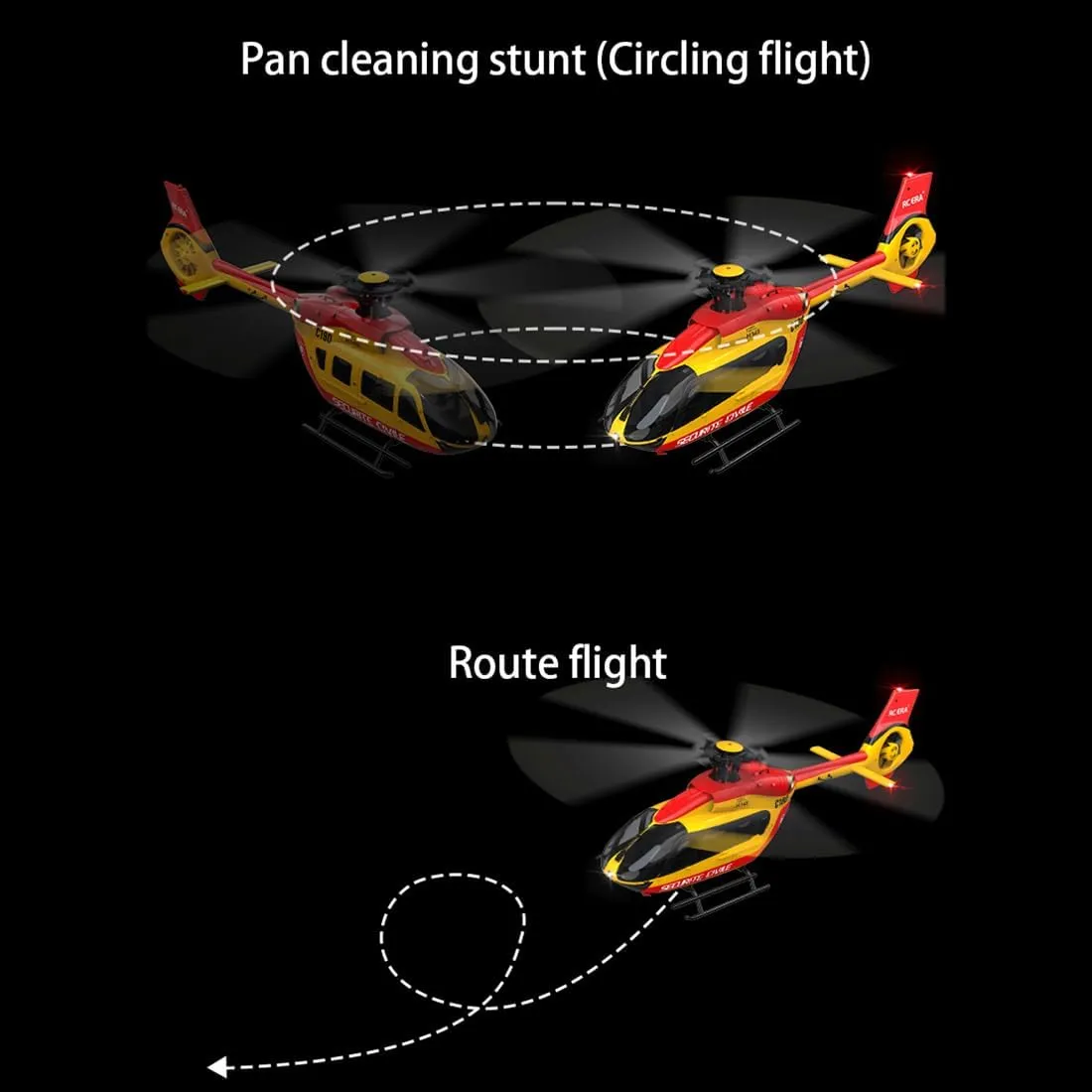 C190 Remote Control Helicopter, H145 6CH Single Rotor RC Airplane with 6-Axis Gyro, 1/30 Scale RC Aircraft for Adults Beginners, Maintain Altitude Hover/Optical Flow Positioning