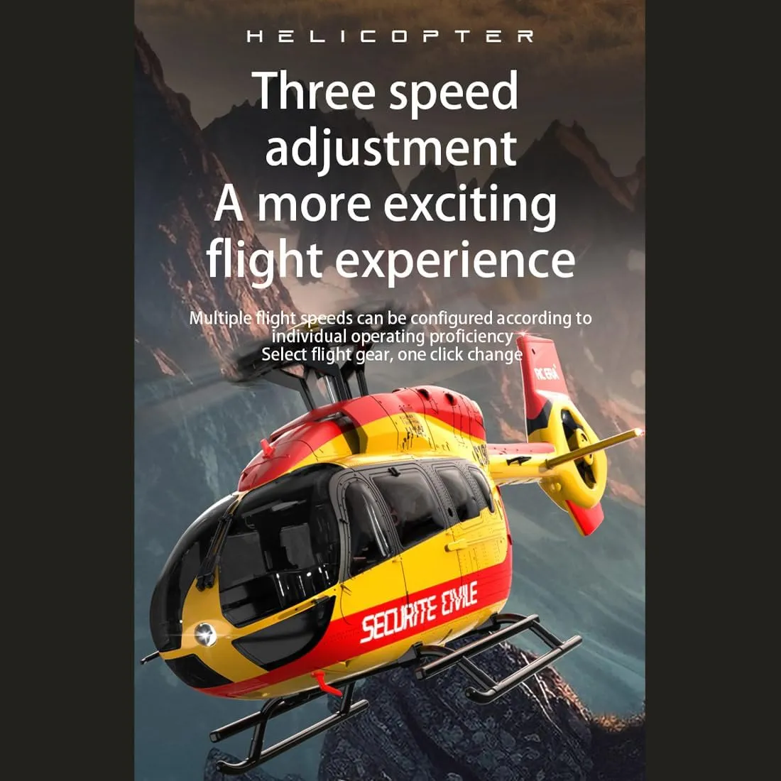 C190 Remote Control Helicopter, H145 6CH Single Rotor RC Airplane with 6-Axis Gyro, 1/30 Scale RC Aircraft for Adults Beginners, Maintain Altitude Hover/Optical Flow Positioning