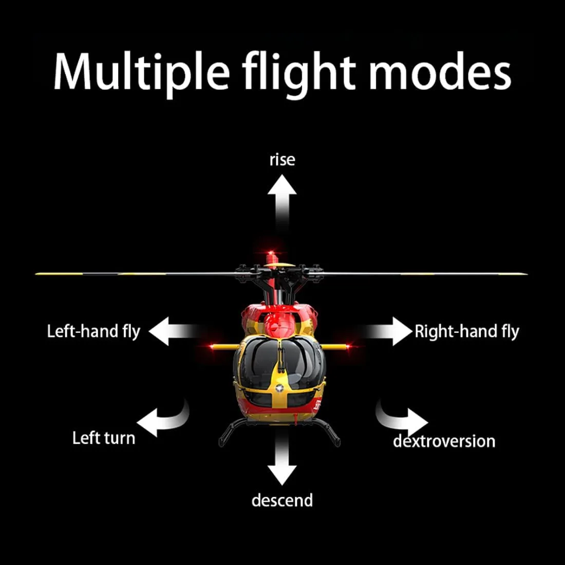 C190 Remote Control Helicopter, H145 6CH Single Rotor RC Airplane with 6-Axis Gyro, 1/30 Scale RC Aircraft for Adults Beginners, Maintain Altitude Hover/Optical Flow Positioning