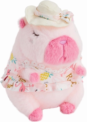 Capybara Plush Toy- Cute 10'' Capybara Stuffed Animal for Kids and Girls - Kawaii Capybara Plushies Pillow Doll Birthday Gift (Pink)