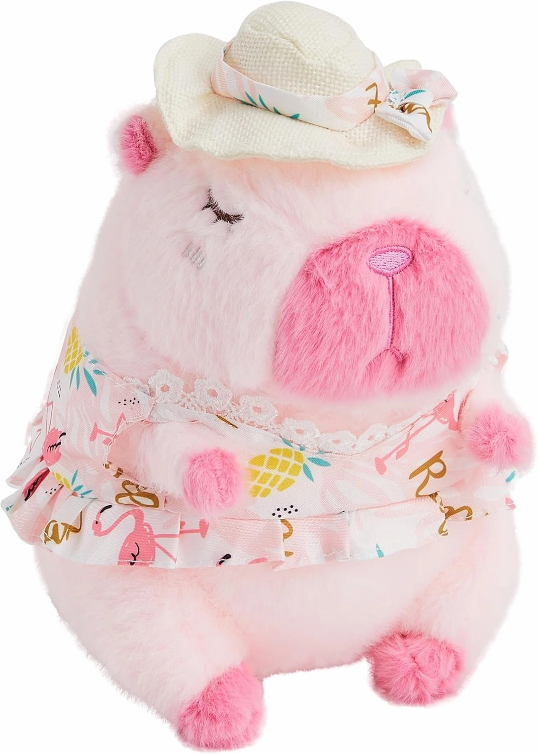 Capybara Plush Toy- Cute 10'' Capybara Stuffed Animal for Kids and Girls - Kawaii Capybara Plushies Pillow Doll Birthday Gift (Pink)
