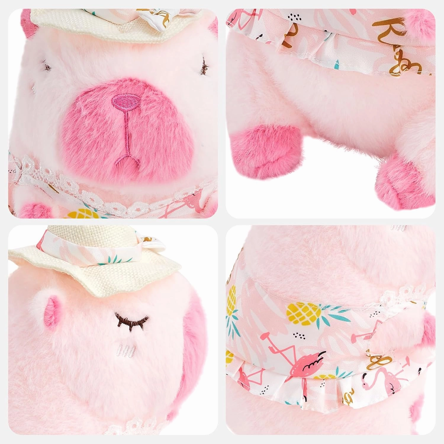 Capybara Plush Toy- Cute 10'' Capybara Stuffed Animal for Kids and Girls - Kawaii Capybara Plushies Pillow Doll Birthday Gift (Pink)
