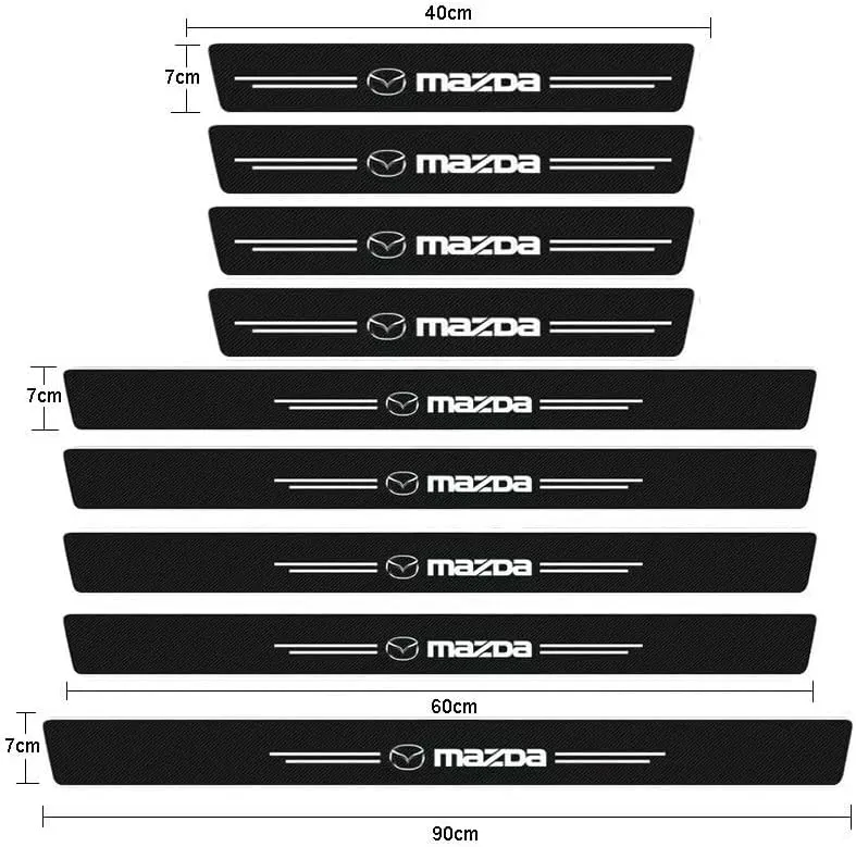 Car Door Sill Protector for Mazda Biante 2008-2018, Door Entry Guard Door Sill Scuff Plate Carbon Fiber Sticker Car Door Sill Protection Strip Accessories,9 pcs
