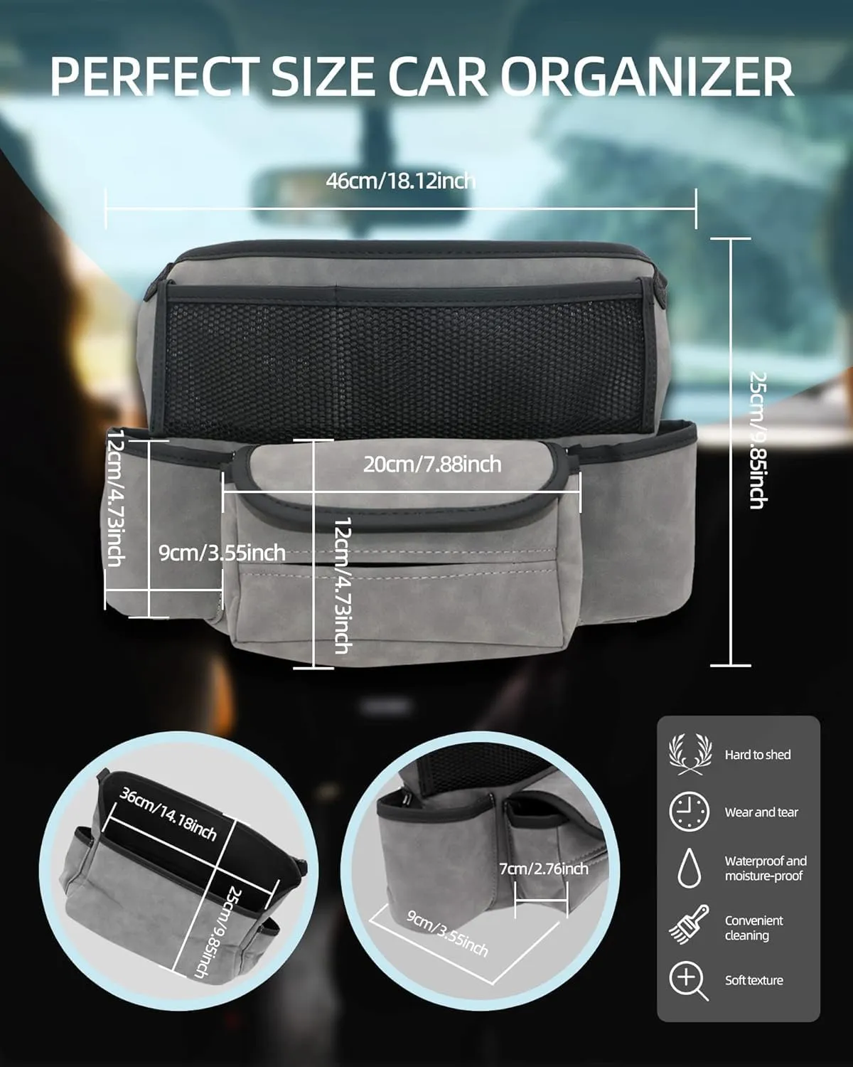 Car Net Pocket Handbag Holder Between Seats Purse Holder for Car Back Seat Organizers Storage Automotive Consoles & Organizers Front Seat Car Handbag Holder Barrier of Backseat Pet Kids 4