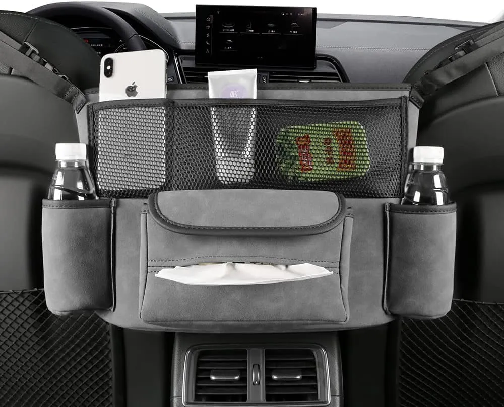 Car Net Pocket Handbag Holder Between Seats Purse Holder for Car Back Seat Organizers Storage Automotive Consoles & Organizers Front Seat Car Handbag Holder Barrier of Backseat Pet Kids 4