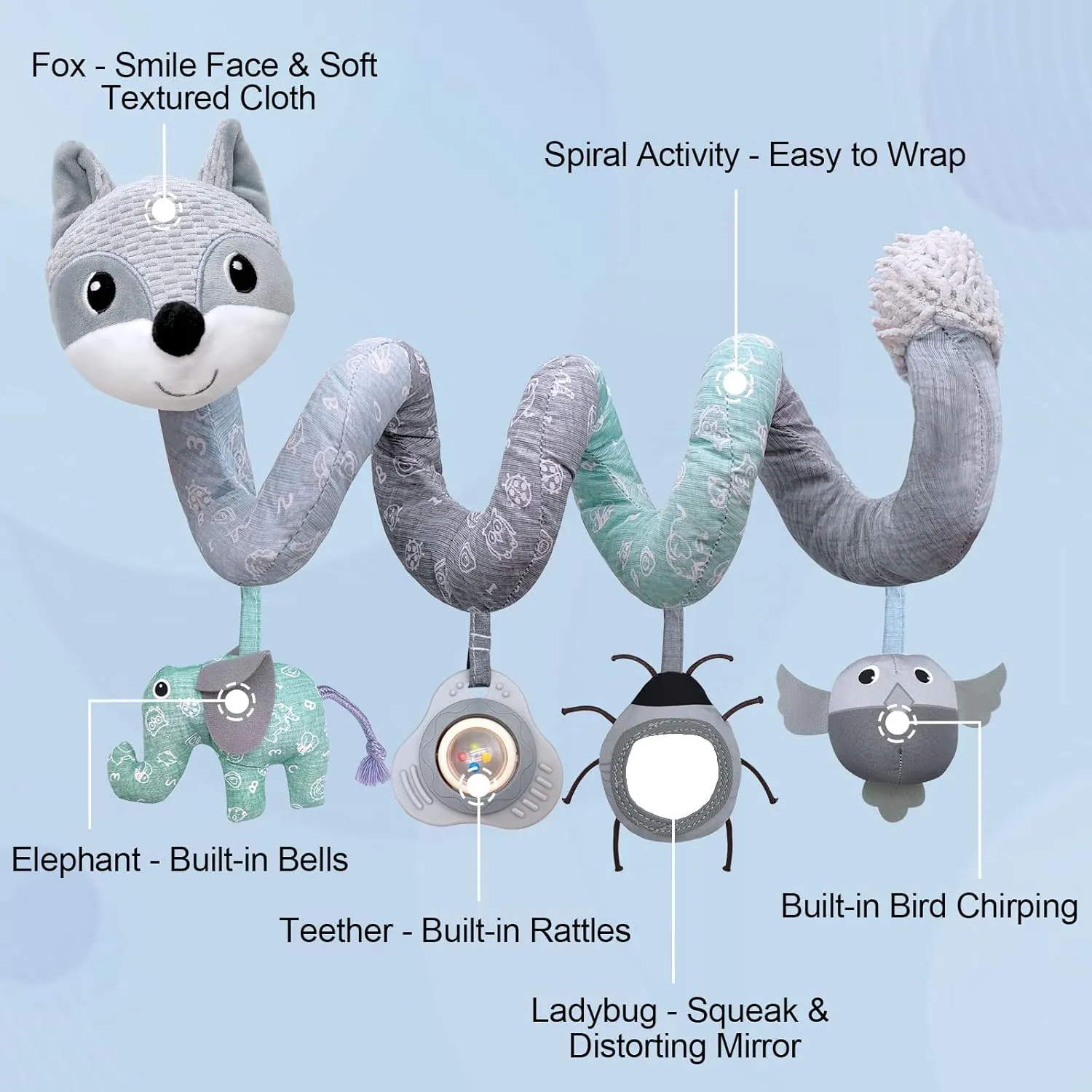 Car Seat Toys for Babies 0-6 Months Boys Girls Newborn Toys Stroller Toy, Carseat Toys Hanging Baby Infant Toy 0-3 Months for Carseat Stroller Crib with Music Rattle, Baby Gift for 0 3 6 9 12 Months
