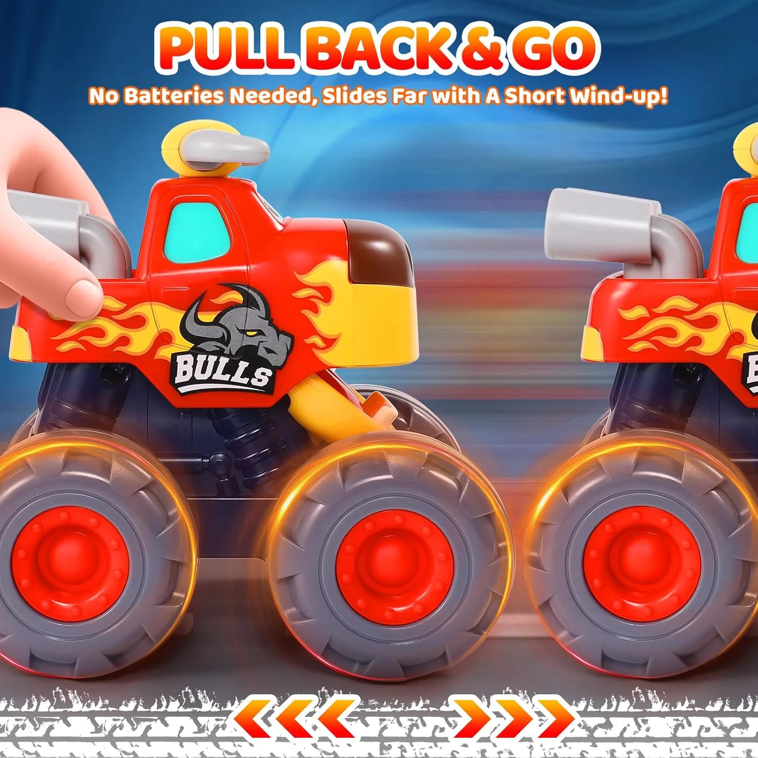 Car Toys for 1 Year Old Boy Gifts, Pull Back Monster Truck Toy Cars for Toddlers 1-3, 1 2 3 One Year Old Boy Birthday Gift 1st Vehicles Kids Stocking Stuffers Toddler Baby Boys Toys 12-18 Months
