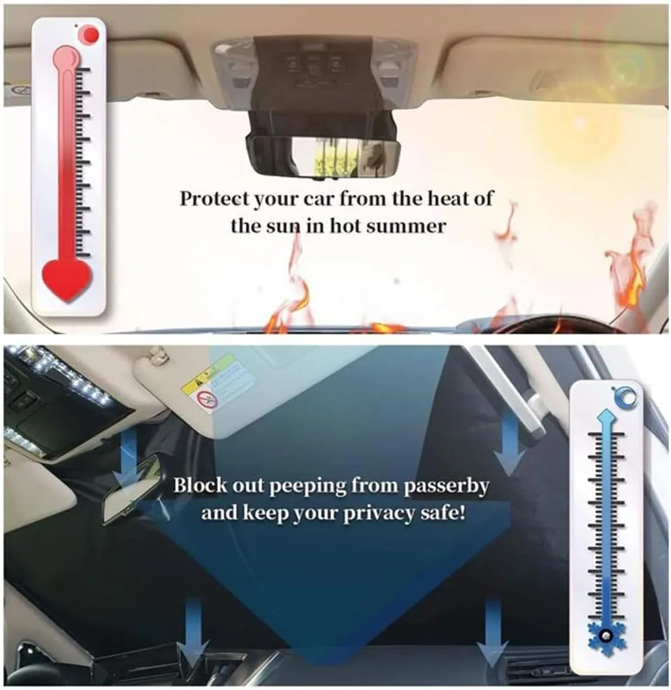 Car Windshield Sun Shade for Mazda Biante 2008-2018, Anti-UV Sun Visors Windscreen Front Window Sunshade Inside Heat Insulation Accessories,A/Silver