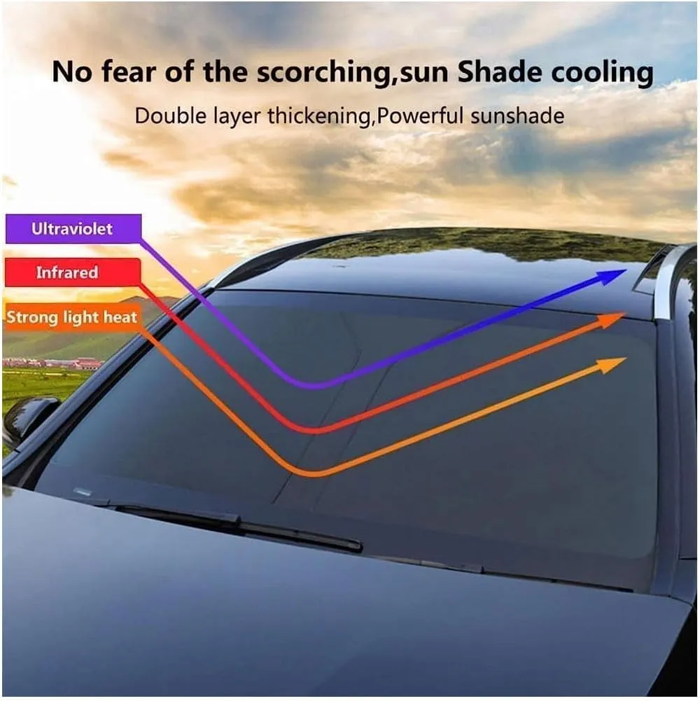 Car Windshield Sun Shade for Mazda Biante 2008-2018, Anti-UV Sun Visors Windscreen Front Window Sunshade Inside Heat Insulation Accessories,A/Silver