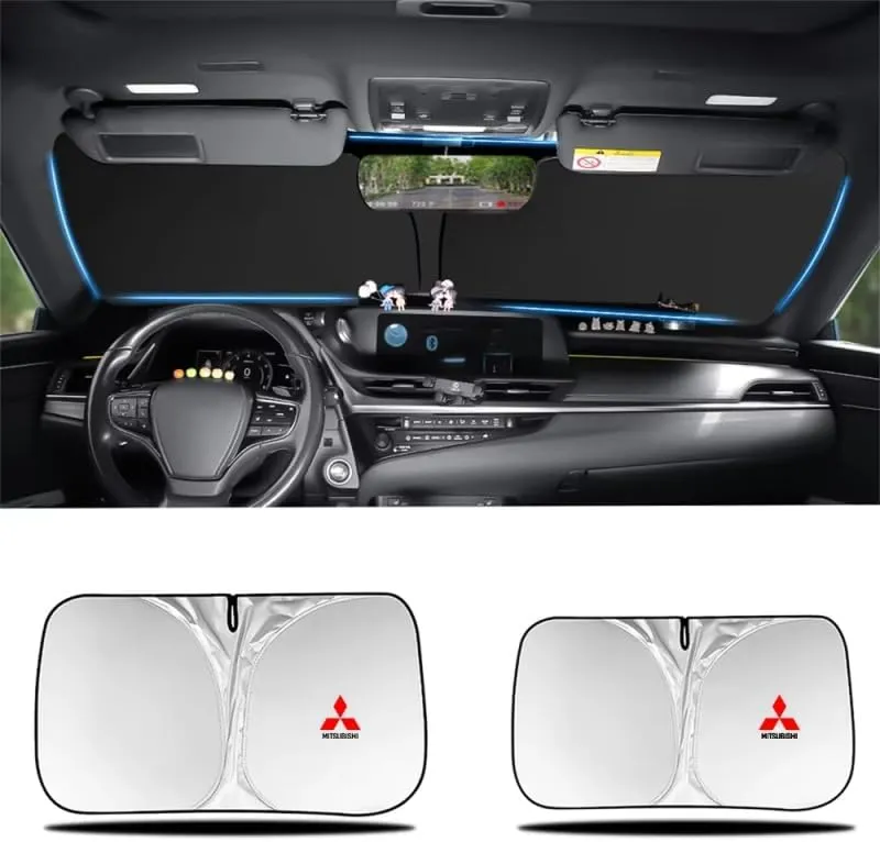 Car Windshield Sunshade for Mitsubishi Triton Double Cab Chassis 2019-2023, Block UV Rays Sun Visor Protector, Front Window Sunshades, Windscreen Sunshade,B 145CM
