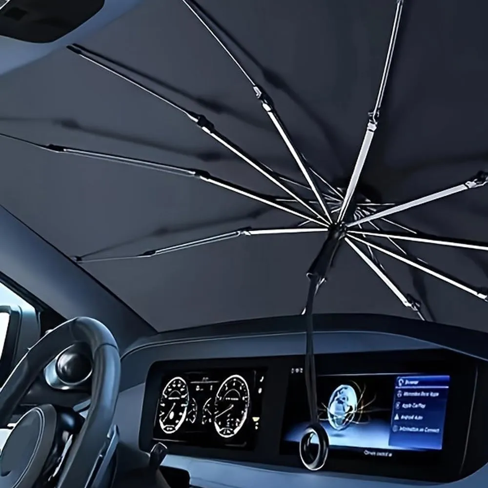 Car Windshield Sunshade Umbrella for Ligier JS50/JS60/Myli/Pulse 4/Be Sun/Be Two/OptiMax/X-Pro/X-Too,Foldable Car Windshield Sun Shade Cover UV Protection Prevent Scratching,70cm X 130cm
