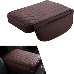 Car Center Console Cover, Car Armrest Cushion, Car Arm Rest Cover Pad, Car Center Console Cushion Pad, Middle Console Cover, Car Accessories, Universal for Most Cars (Coffee #1 PC)