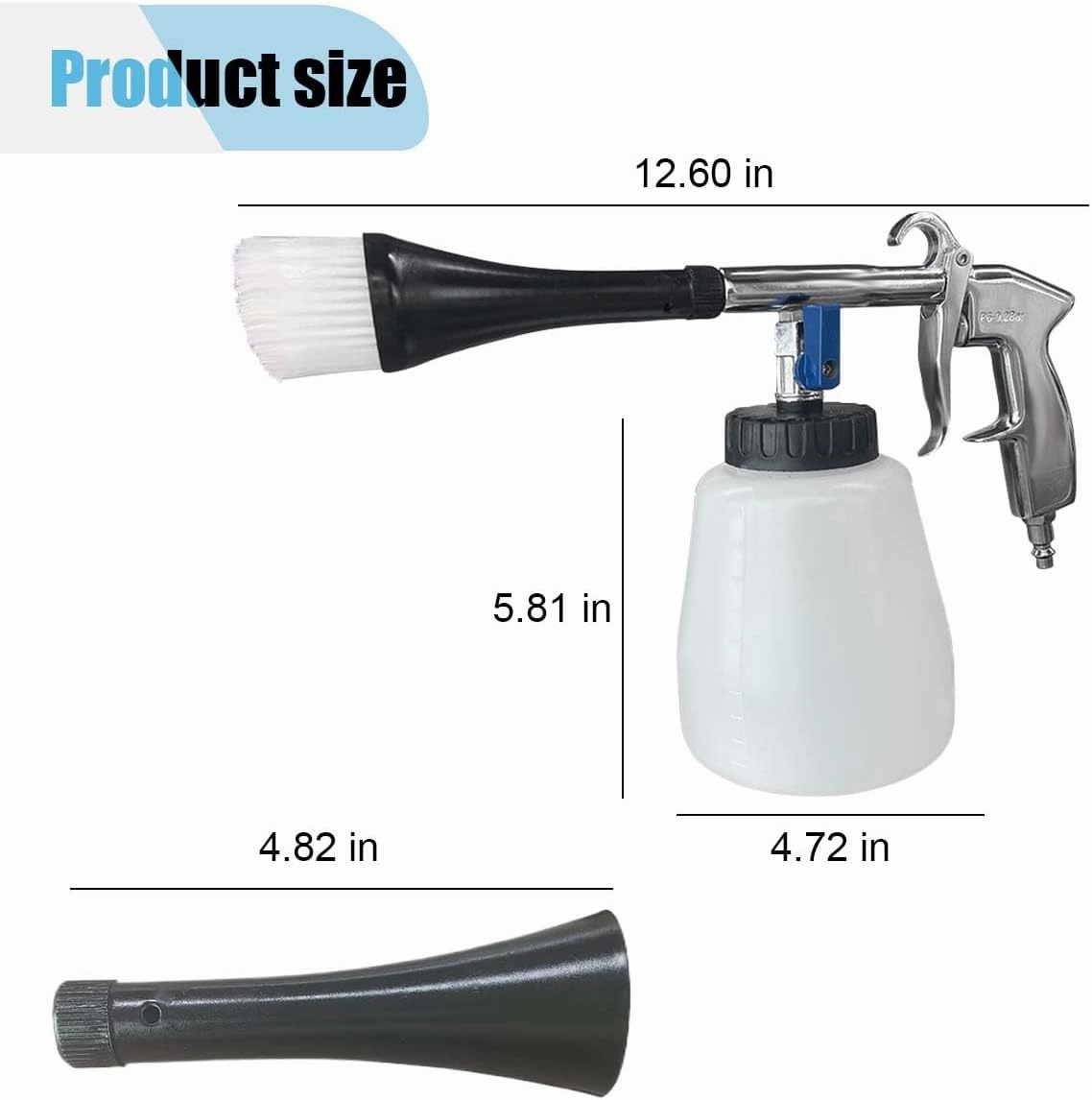 Car Cleaning Gun Kit, High-Pressure Air Blow Gun with 1L Foam Bottle, 2 Nozzles, Car Interior Cleaning Kit, Auto Detailing Spraying Washing Gun for Car Seats, Carpets (4PCS)