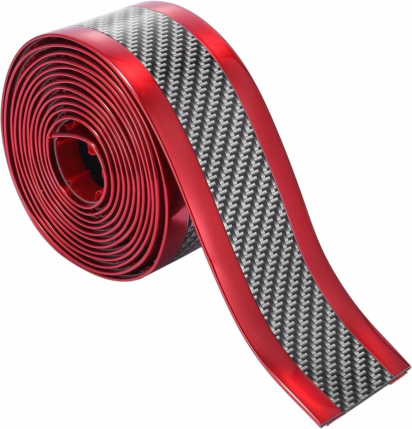 Car Door Edge Step Dust Shield Cover.5cmx2.5 Meter Ca-r Universal Door Sill Protector Edge Trunk Bumper Anti Scratch Scuff Guard Sticker DIY PC Cover Strip for C-ar Carbon Fiber Pattern Red