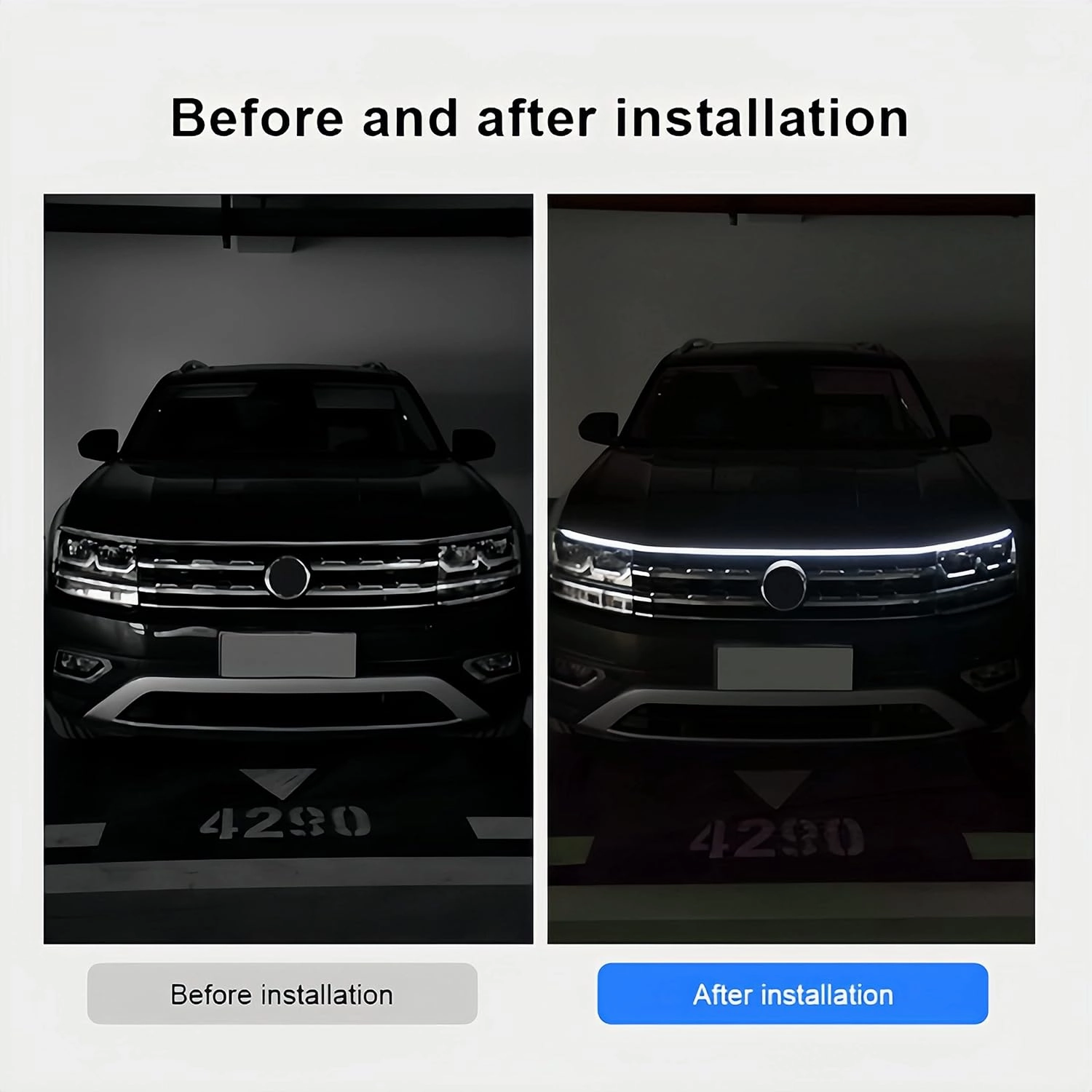 Car led Hood Lights,Multicolor 120modes (70 Inch) 12V, Dynamic car Hood led Strip,Multi Color neon Light kit for car Hood