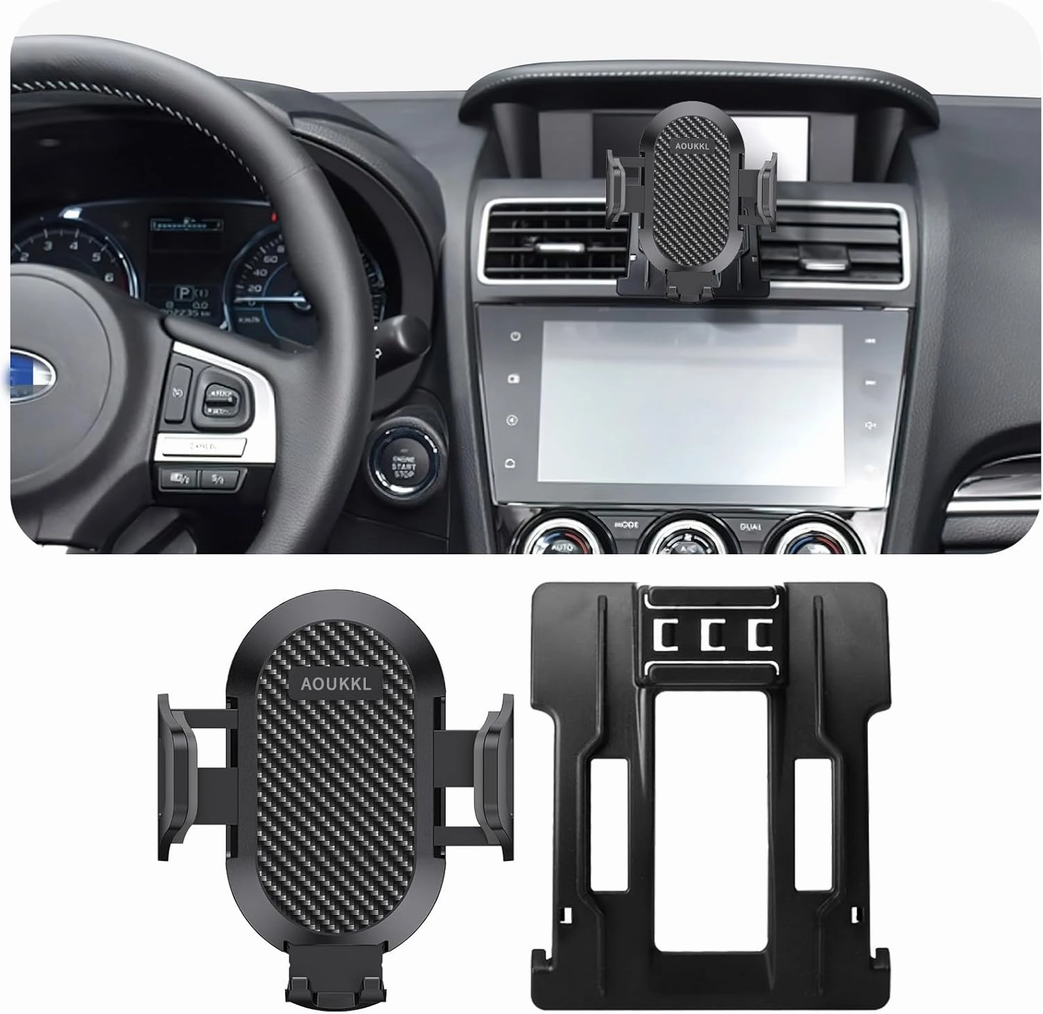 Car Phone Holder Fits for Subaru Forester 2014-2018 Accessories,Thick Cases Friendly,Cell Phone Mount for 4.7-7 in Phones,360 Degree Rotation,Easy to Install