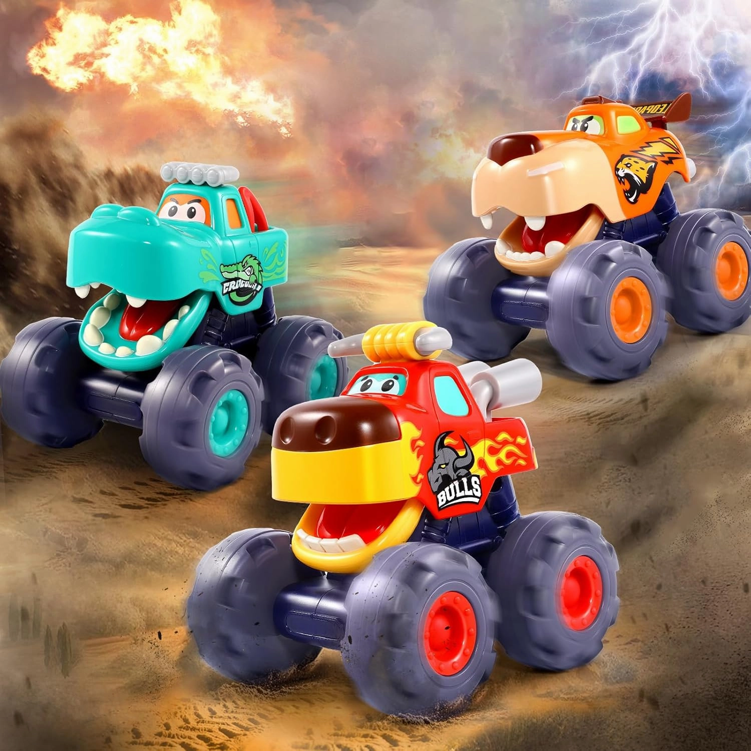 Car Toys for 1 Year Old Boy Gifts, Pull Back Monster Truck Toy Cars for Toddlers 1-3, 1 2 3 One Year Old Boy Birthday Gift 1st Vehicles Kids Stocking Stuffers Toddler Baby Boys Toys 12-18 Months