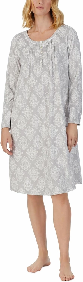 Carole Hochman Women's Fleece Waltz Long Sleeve Nightgown – Cozy 100% Poly Fleece, Pintuck Detail, 42'' Length