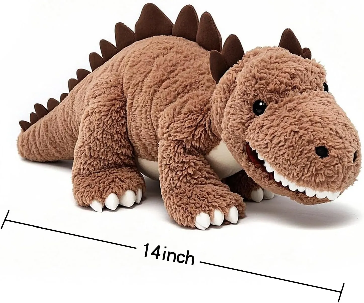 Cat Stuffed Animal Plush Toy – Ultra-Soft & Huggable, Cute Collectible Plushie, for Animal Lovers & Birthdays (Brown Dinosaur)