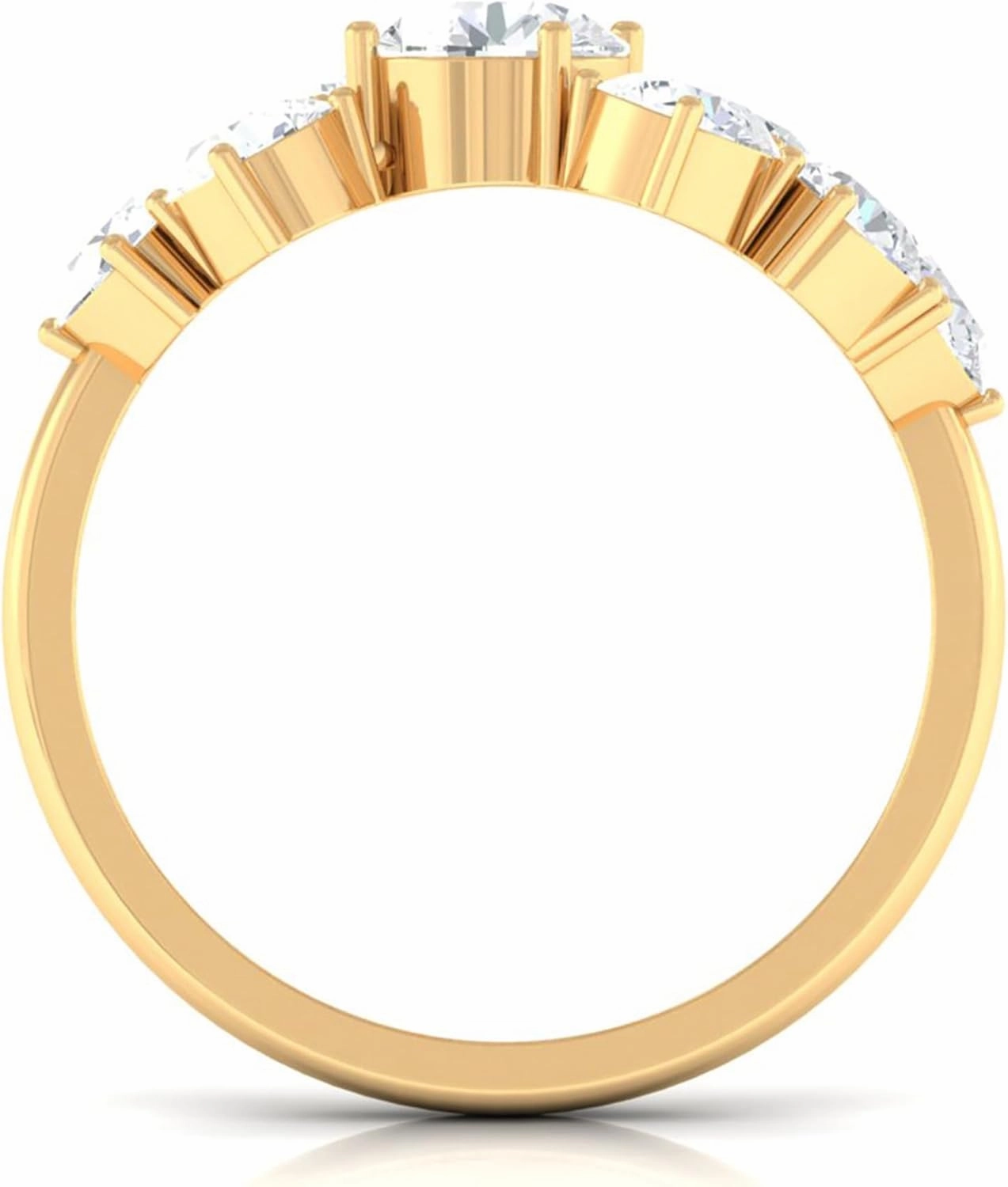 Certified Moissanite Diamond Cocktail Ring, D-Vs1 Quality, Moissanite Cluster Ring in 14K Gold Plated Silver - Gift For Her