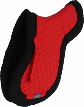 CHALLENGER Horse Saddle Pad English Contoured Quilted Fleece Shock Absorbing Red 72142RD