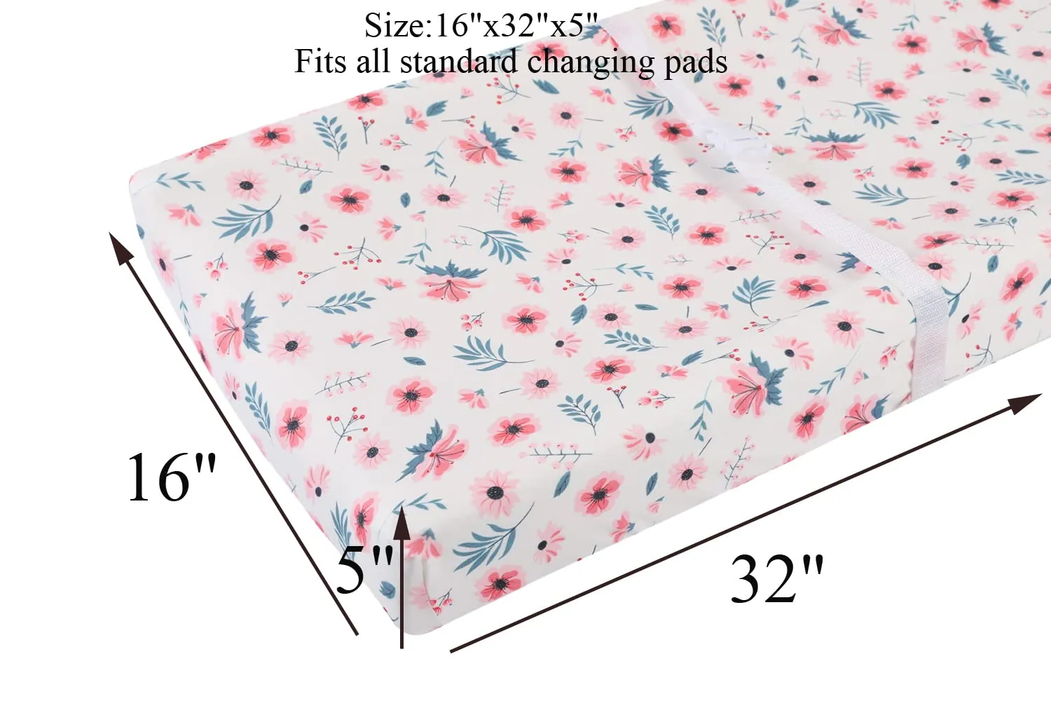 Changing Pad Cover Set 3 Pack Jersey Knit Ultra Soft for Baby Boys Girls Floral/Grey Rabbit/Pink