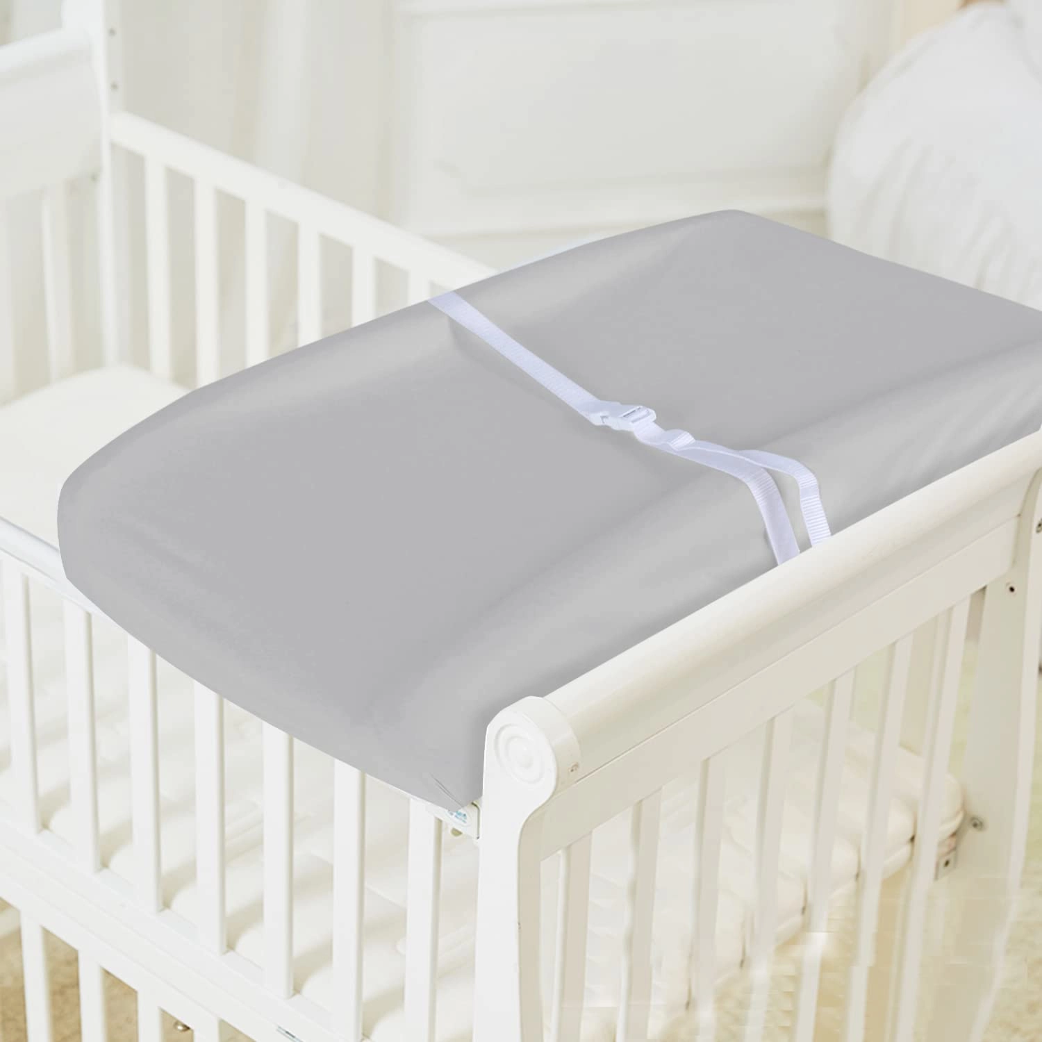 Changing Pad Covers Beige Grey for Boys Girls, Cotton 2 Pack Unisex Changing Table Pad Cover Cradle Sheet Soft and Breathable 16" x 32" for Standard Baby Changing Pads