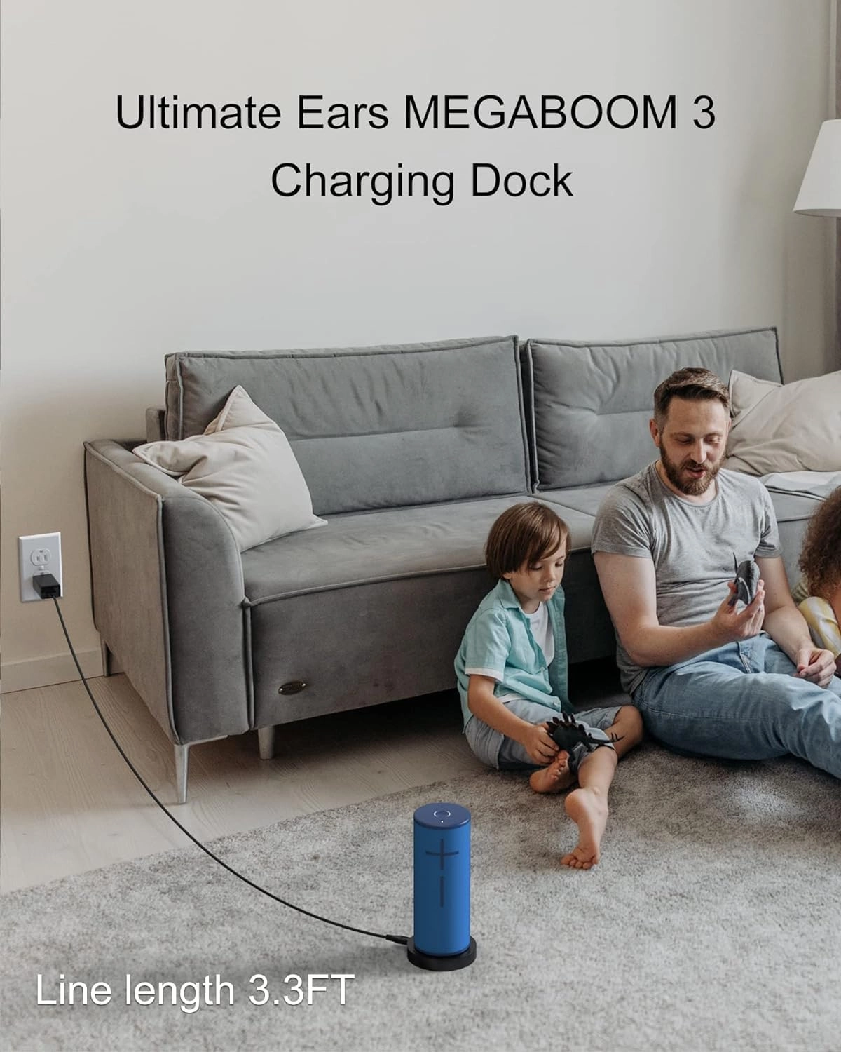 Charging Dock Compatible with Ultimate Ears Boom 3, MEGABOOM 3, Blast & MEGABLAST Portable Waterproof Speaker. (Black)