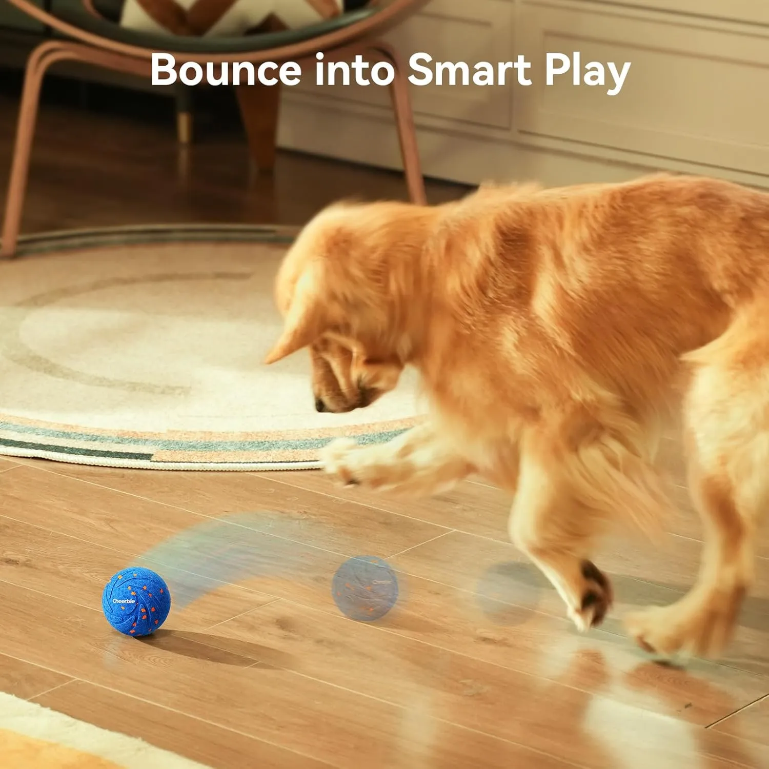 Cheerble Smart Interactive Dog Toy, Wicked Ball AIR, Automatic Moving, Bouncing, and Rotating, E-TPU Material, IPX7 Waterproof Rating, Active Rolling Ball for Medium and Large Dogs