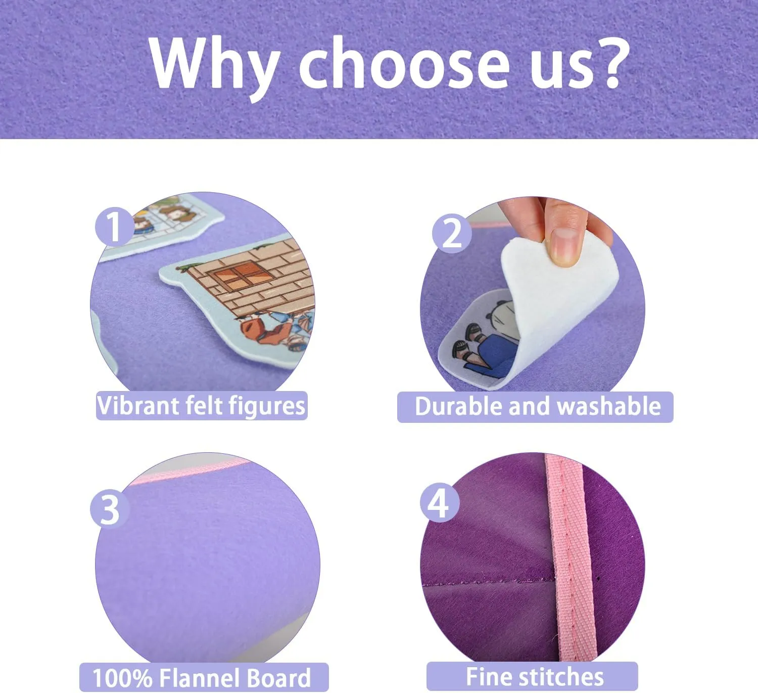 CHEFAN Felt/Flannel Board Story Set of 4,PRECUT Felt Pieces for Preschool Toddlers Circle Time,Bible Story,Jesus Heals A Paralytic,The Transfiguration,Conversion of Cornelius,Turns Water into Wine
