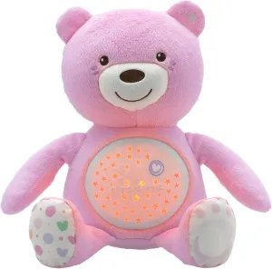 Chicco First Dreams Baby Bear Plush Bear, Soft Plush Projector with Night Light Children, Bright Effects and Relaxing Melodies, Pink - Baby Toys 0 Months  