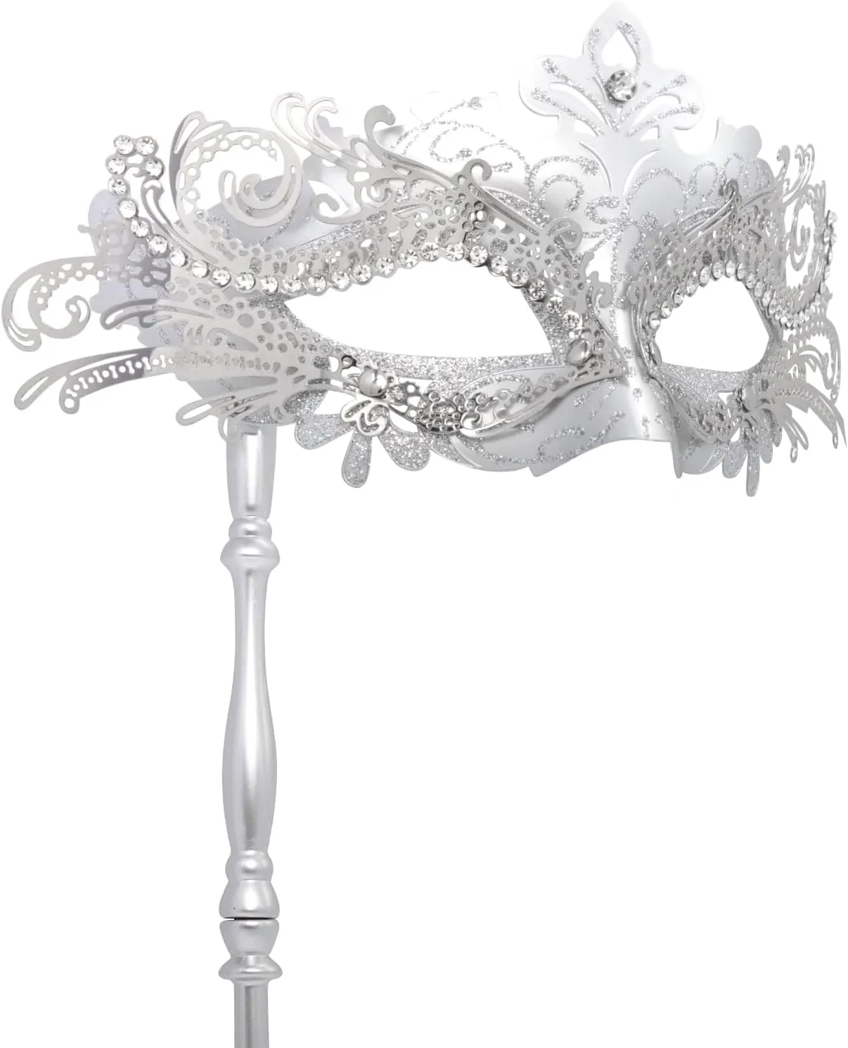 Coddsmz Masquerade Mask with Stick Venetian Mask Mardi Gras Decorations for Womens Halloween Costume Mask
