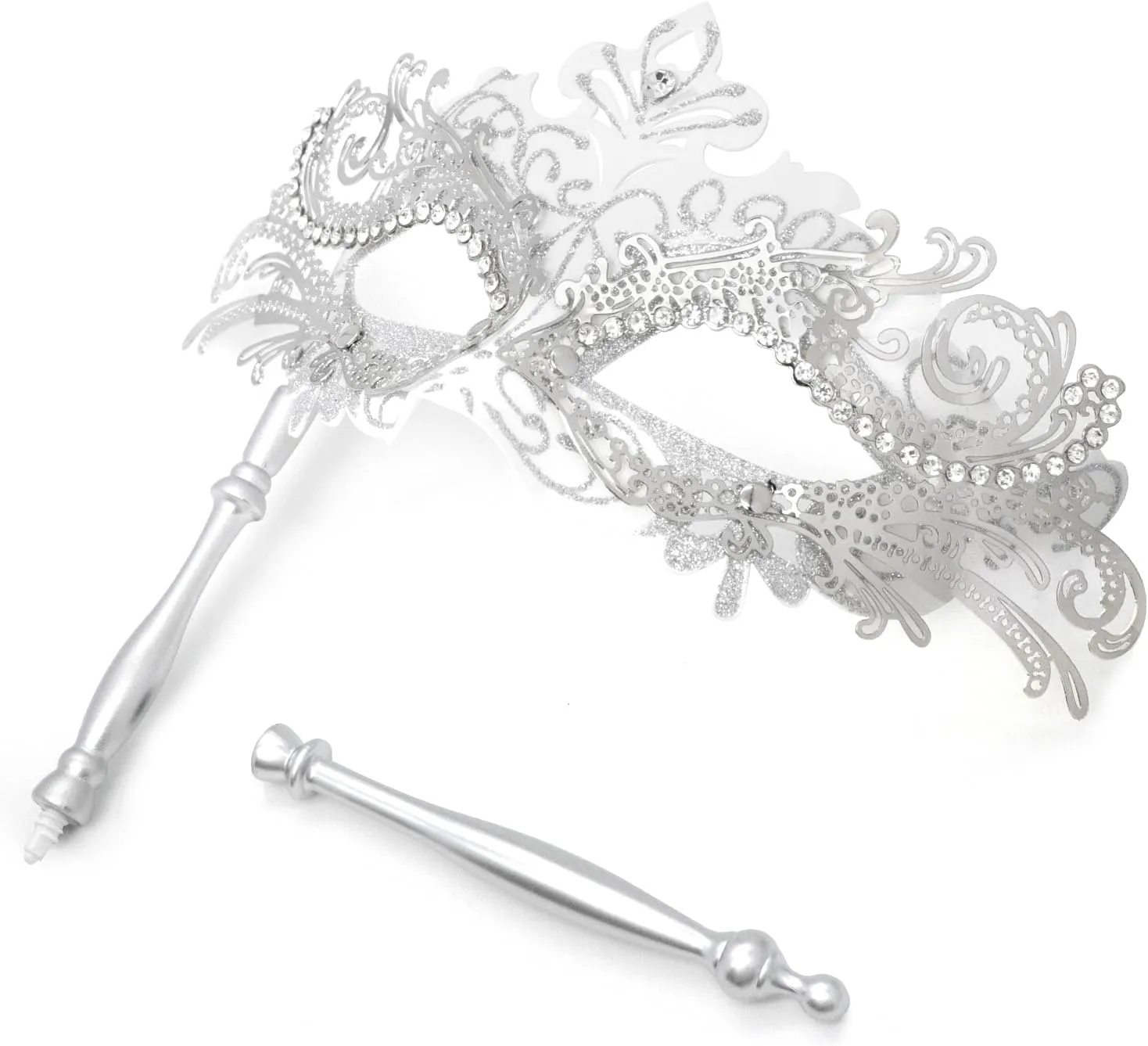 Coddsmz Masquerade Mask with Stick Venetian Mask Mardi Gras Decorations for Womens Halloween Costume Mask