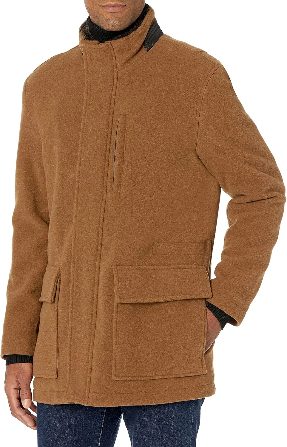 Cole Haan Men's Wool Plush Car Coat
