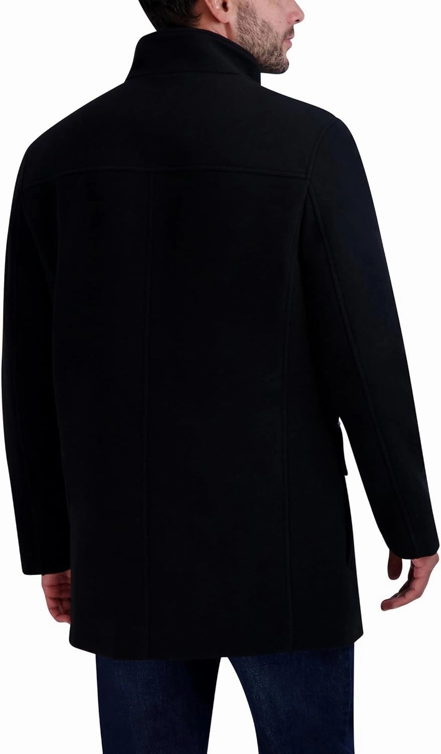 Cole Haan mens Full Zip Wool Plush Car Coat