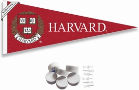 College Flags & Banners Co. Harvard Crimson Pennant Flag and Wall Tack Mount Pads