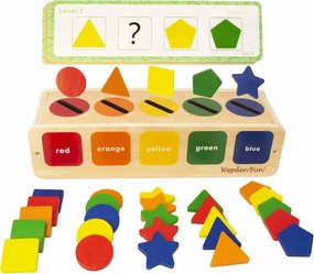 Color Shape Sorting Toy for Toddler 1-3, Wooden Montessori Shape Sorter Color Matching Box Game, Learning Sensory Toys Gift for Boy Girl 1 2 3 Year Old