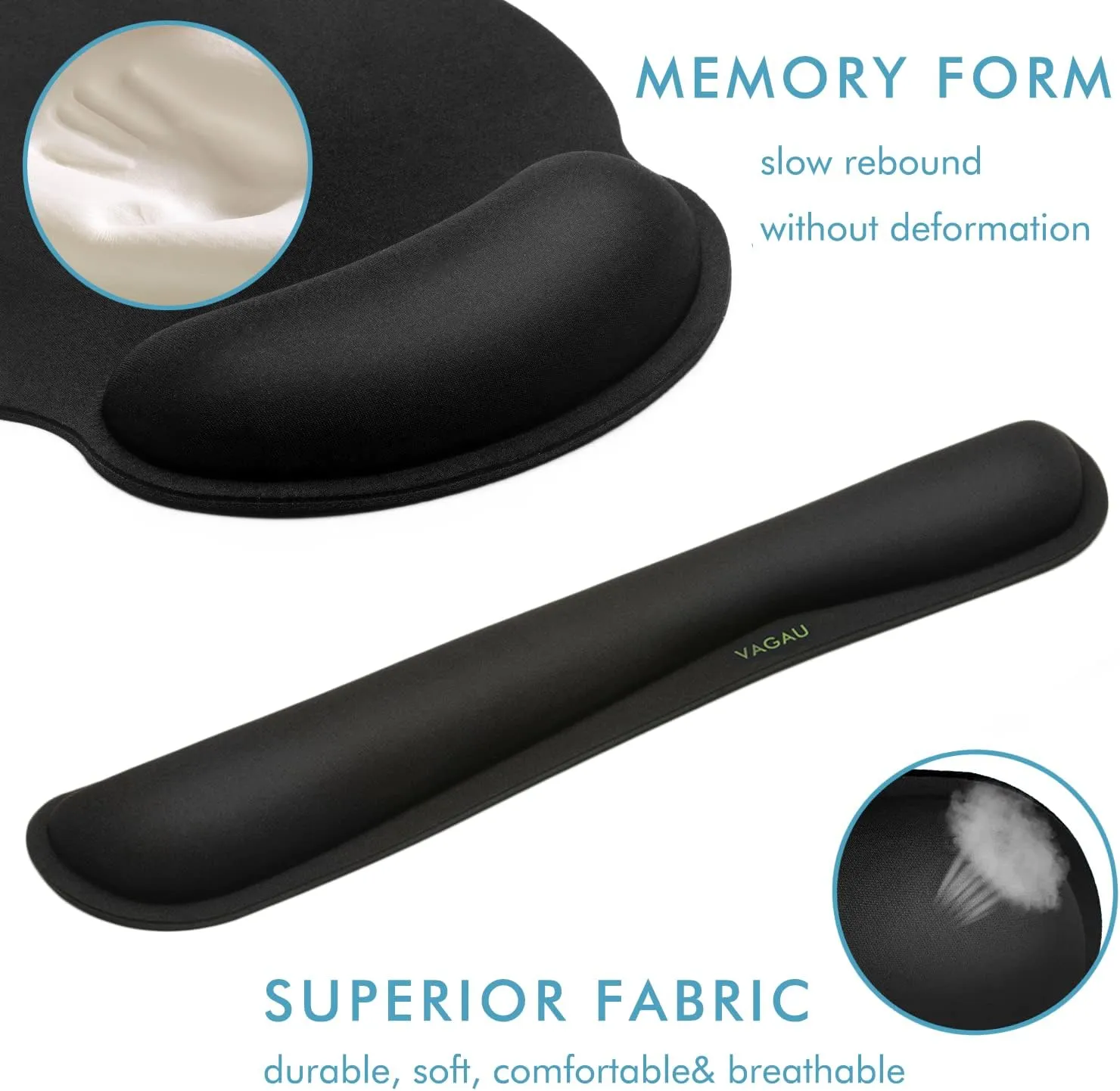 Comfy Mee Premium Memory Foam Keyboard and Mouse Wrist Rest Pads Set- for Comfortable Typing &Wrist Pain Relief (Pack of 2)