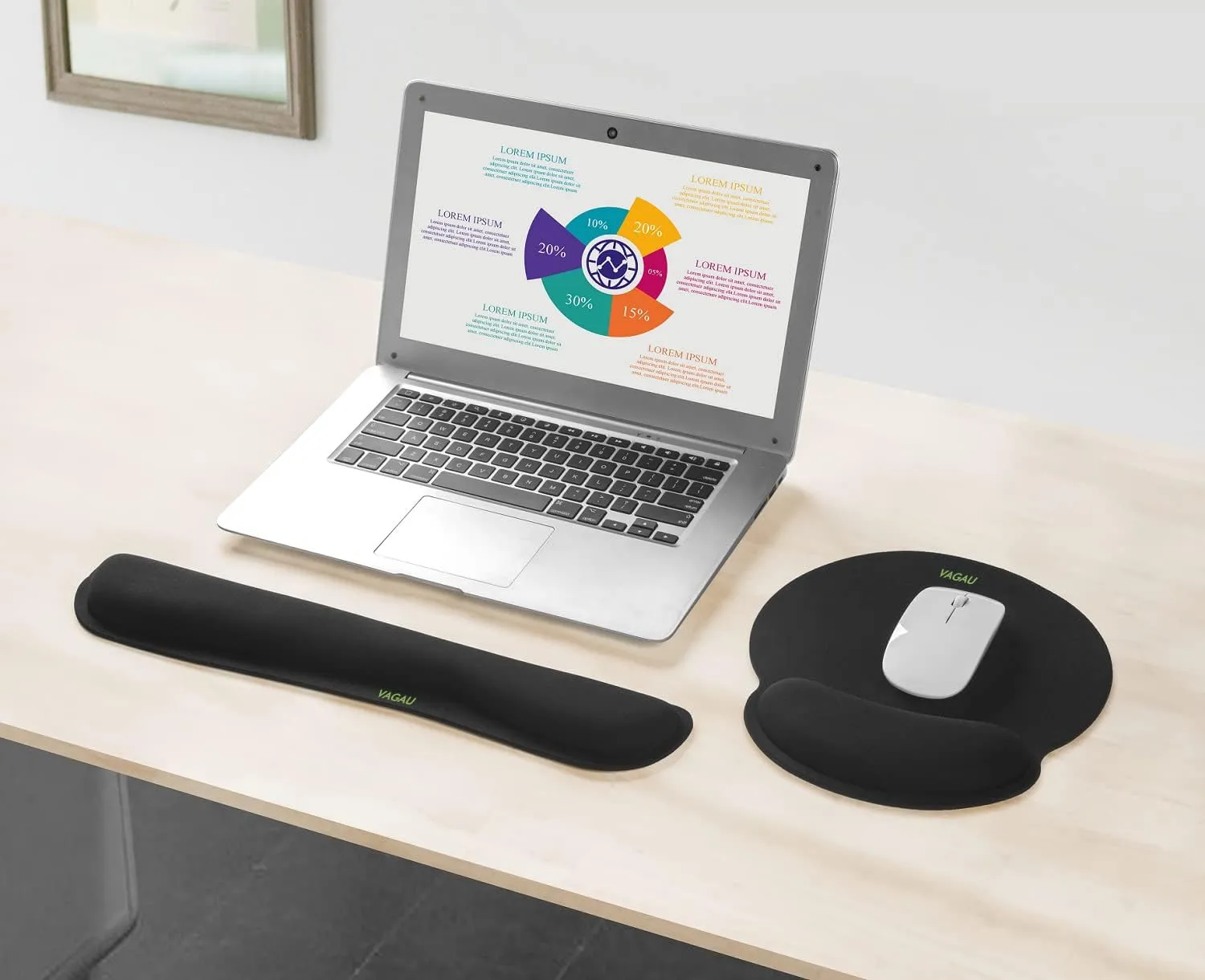 Comfy Mee Premium Memory Foam Keyboard and Mouse Wrist Rest Pads Set- for Comfortable Typing &Wrist Pain Relief (Pack of 2)