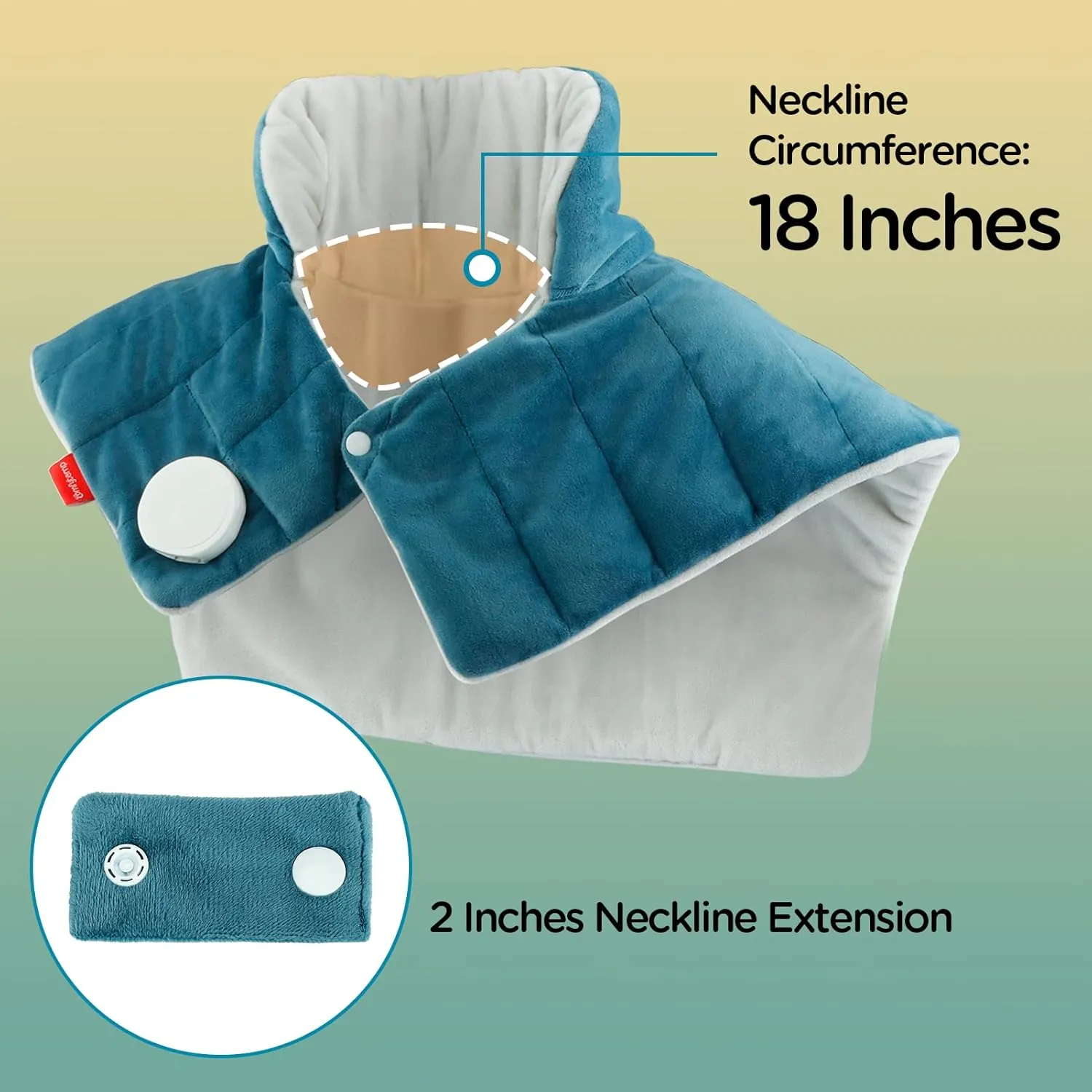 Comfytemp Heating Pad for Neck and Shoulders and Back, Father's Day Gifts, FSA HSA Eligible 2.6lb Weighted Electric Heat Pad for Pain Relief, 9 Heat Settings, Birthday Gifts for Women Men Mom Dad