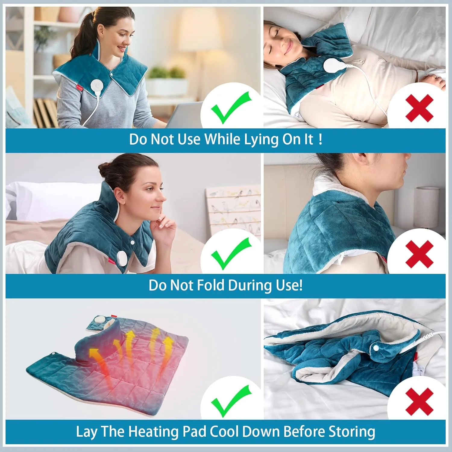 Comfytemp Heating Pad for Neck and Shoulders and Back, Father's Day Gifts, FSA HSA Eligible 2.6lb Weighted Electric Heat Pad for Pain Relief, 9 Heat Settings, Birthday Gifts for Women Men Mom Dad
