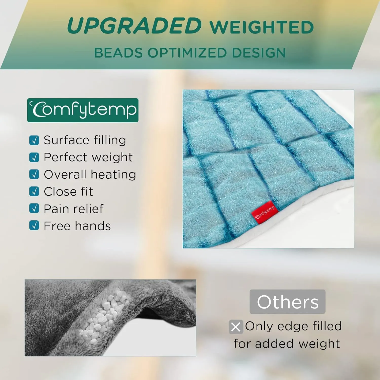 Comfytemp Heating Pad for Neck and Shoulders and Back, Father's Day Gifts, FSA HSA Eligible 2.6lb Weighted Electric Heat Pad for Pain Relief, 9 Heat Settings, Birthday Gifts for Women Men Mom Dad