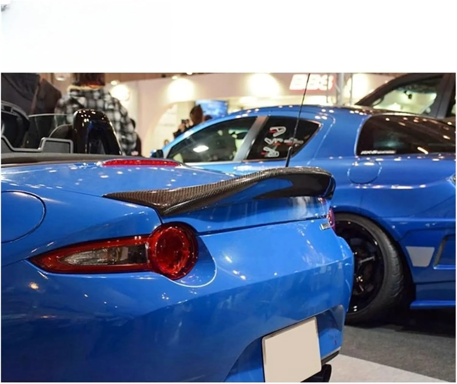 Compatible For Mazda MX5 Miata ND RF LMS Style FRP Fiber Glass Unpainted Duckbill Spoiler Trunk Wing Lip Racing Accessories Tuning Trim(FRP bright black)