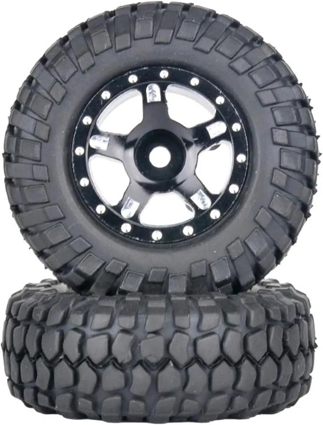 Compatible with AXIAL for SCX24 AXI00006 AXI90081 AXI00002 AXI00001 1/24 RC Car Crawler 4PCS Metal Wheel Hub Rubber Tires Accessory RC Wheel Tires(Color2)