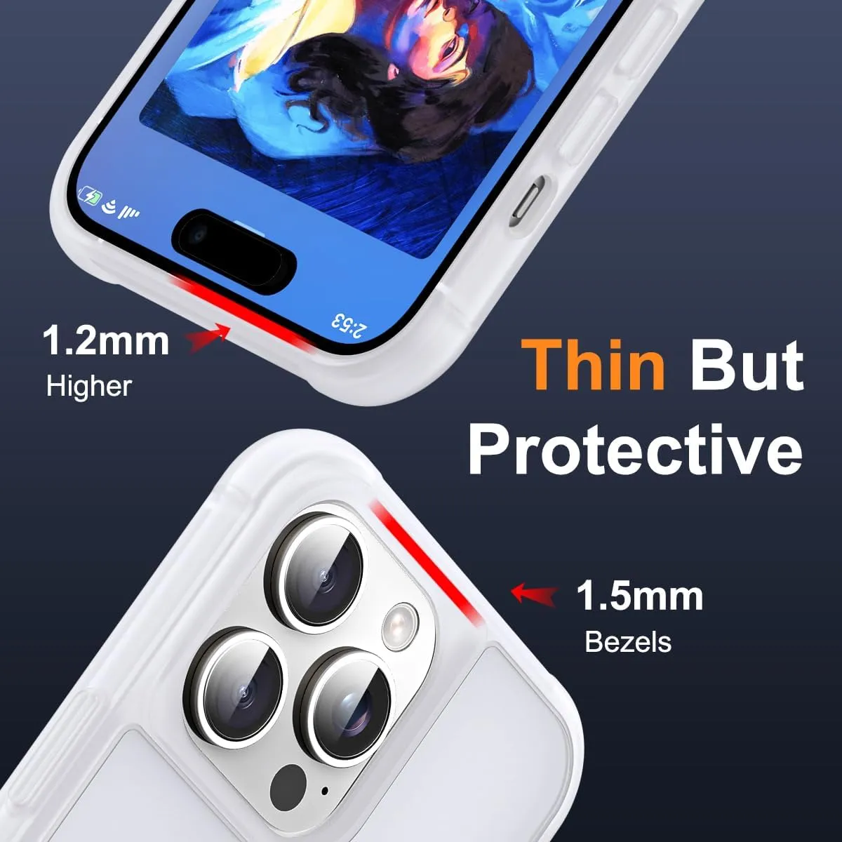 Compatible with iPhone 14 Pro Case with Invisible Magnetic O-Ring Stand Military-Grade Phone Case for iPhone 14 Pro 6.1" [Compatible with Mag-Safe][Great Grip Feeling],Translucent
