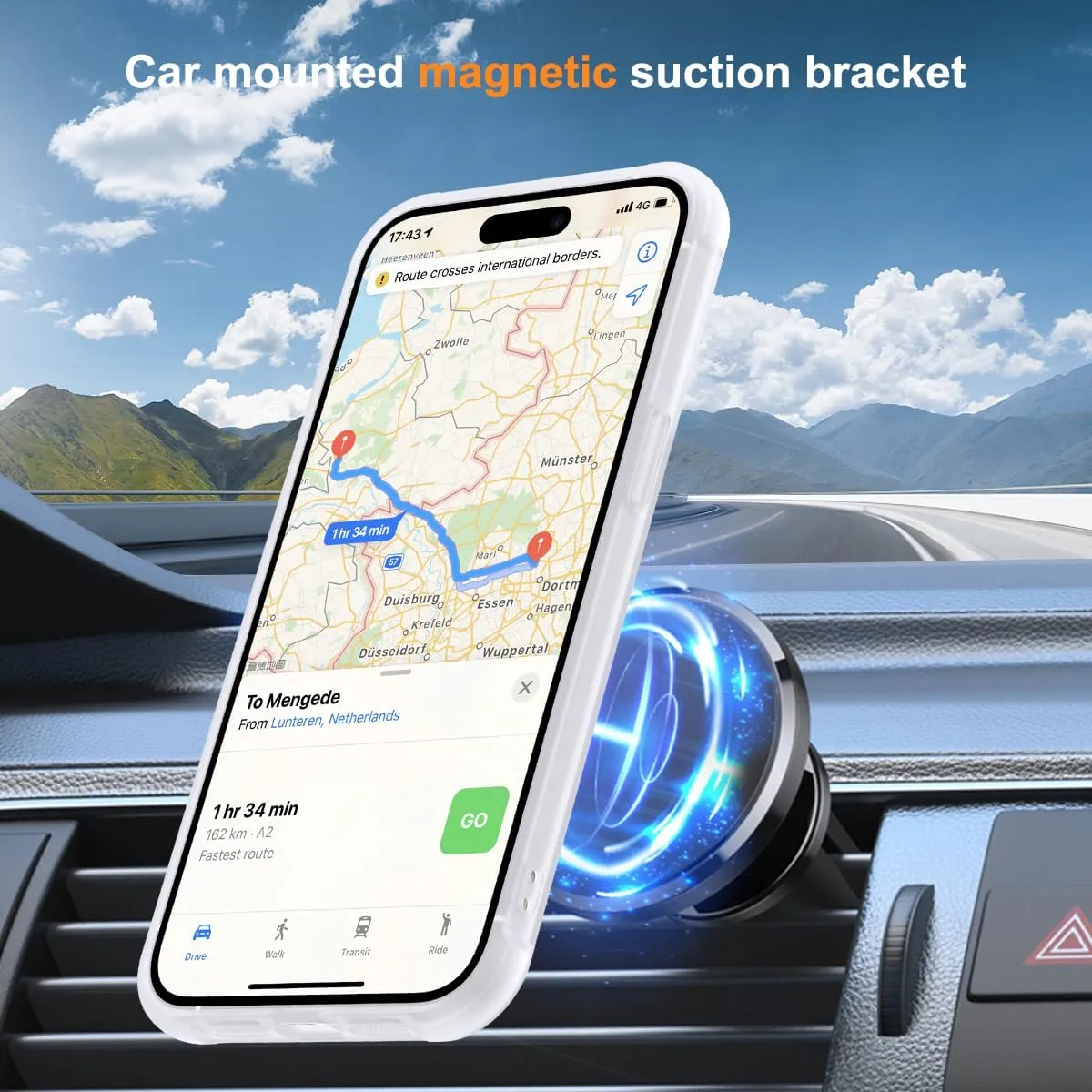 Compatible with iPhone 14 Pro Case with Invisible Magnetic O-Ring Stand Military-Grade Phone Case for iPhone 14 Pro 6.1" [Compatible with Mag-Safe][Great Grip Feeling],Translucent