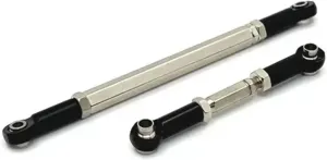 Compatible with MN for MN82 LC79 for MN78 1/12 RC Car Aluminum Alloy Stronger Steering Link Rod Stronger Steering Linkage Tie Rod RC Links Linkage(Black)