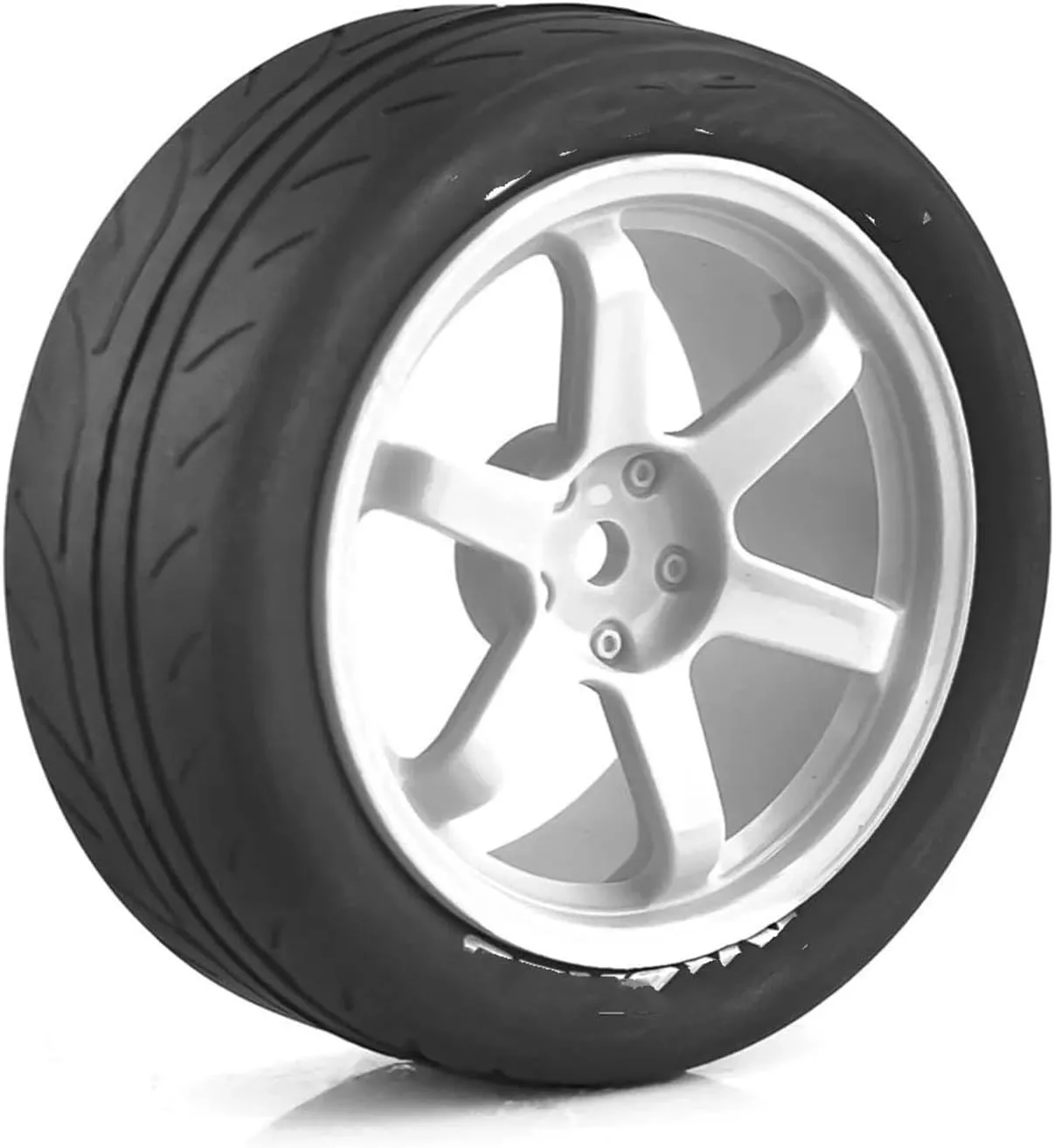 Compatible with TT01 TT02 XV01 4PCS 68mm 1/10 RC for Racing Car Tires On Road Touring Drift Car Tyre Wheel RC Car Tires RC Wheel Tires(White)
