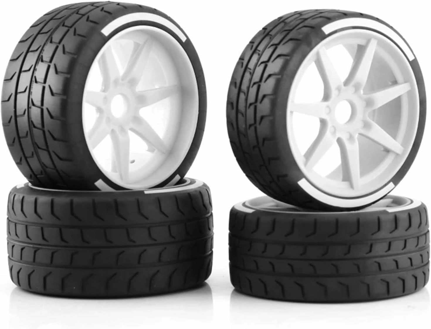 Compatible with Arrma for Felony for FSR GT 4pcs Tire Tyre Wheel 1/7 RC Car Upgrade Parts Replacement Accessories RC Wheel Tires(White)