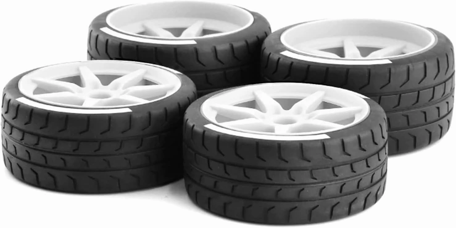 Compatible with Arrma for Felony for FSR GT 4pcs Tire Tyre Wheel 1/7 RC Car Upgrade Parts Replacement Accessories RC Wheel Tires(White)